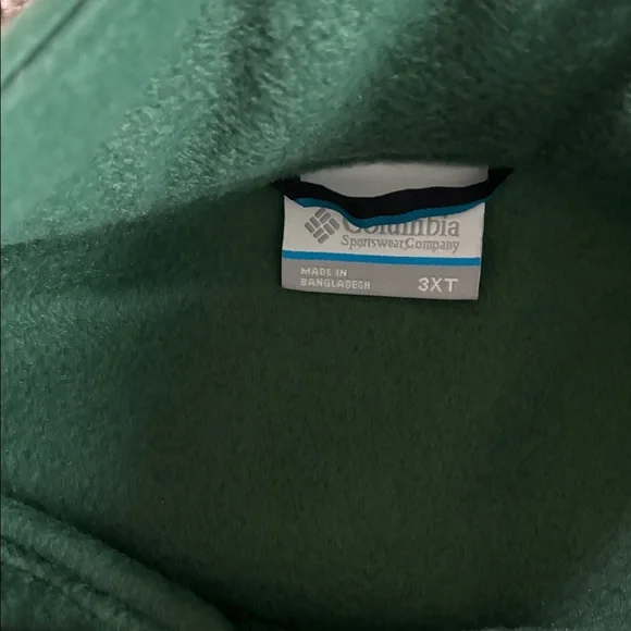 Columbia Men’s Green Zip Up Sweater 3XT NWT - Picture 3 of 3